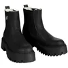 Image de Buffalo Aspen Chelsea Bottes Noires en Cuir pour Femmes - EUR 39