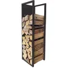 Image de QUICK STAR Étagère murale en métal pour bois de cheminée 25 x 25 x 90 cm