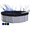 Image de QUICK STAR Solaire Couverture de Piscine d'hiver Ronde 200g / m² pour Piscine de Taille 500-550 cm Dimension bâche ø 610 cm Noir