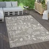 Image de Paco Home Tapis Exterieur Terrasse Salon Cuisine Moderne Motif Abstrait Moderne Écriture, Dimension:240x340 cm, Couleur:Gris 2