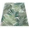 Image de Paco Home Tapis Intérieur & Extérieur Tissage À Plat Jungle Découpé Design Palmiers Floral Vert, Dimension:80x150 cm