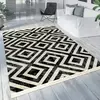 Image de Paco Home Tapis Noir Blanc Balcon Terrasse Extérieur Style Scandinave Motif Losanges Robuste, Dimension:120x170 cm