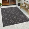 Image de Paco Home Tapis Exterieur Terrasse Salon Cuisine Motif Scandinave Motif Geometrique Moderne Motif Ethnique Motif Losange, Dimension:60x100 cm, Couleur:Anthracite 2