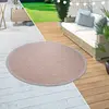 Image de Paco Home Tapis Intérieur & Extérieur Balcon Terrasse Tapis Cuisine Bordures Design Orange, Dimension:200 cm Rond