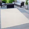 Image de Paco Home Tapis Intérieur Et Extérieur Balcon Terrasse Tapis Cuisine Monochrome Moucheté, Dimension:200 cm carré, Couleur:Ivoire