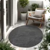 Image de Paco Home Tapis Intérieur Et Extérieur Balcon Terrasse Tapis Cuisine Monochrome Moucheté, Dimension:80 cm Rond, Couleur:Anthracite
