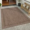Image de Paco Home Tapis Exterieur Terrasse Balcon Tapis Cuisine Moderne Motif Geometrique Motif Abstrait, Dimension:60x100 cm, Couleur:Marron
