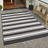 Image de Paco Home Tapis Exterieur Terrasse Balcon Tapis Cuisine Moderne Motif Geometrique Motif Abstrait, Dimension:120x160 cm, Couleur:Anthracite-Blanc