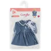 Image de Robe Week-end à Paris - Corolle - 30 cm - Imitation denim - Col claudine - Broderies coeurs