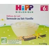 Image de Hipp Biologique Délices de Lait Semoule au Lait Vanille dès 6 Mois - 4 Coupelles de 100 g
