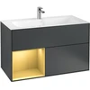 Image de V&B Meuble sous lavabo Finion Reg gauche, laqué mat Midnight Blue