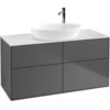 Image de V&B Meuble sous lavabo Finion 120x60,3 cm, plan de drainage blanc, anthracite