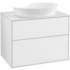 Image de V&B Meuble sous lavabo Finion 80x60,3 cm, plaque de fermeture blanc brillant, laqué blanc