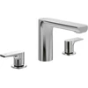 Image de V&B Robinet de lavabo 3 trous Liberty sans garniture de vidage, régulateur réglable, chrome