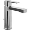 Image de Villeroy & Boch Architectura Robinet de lavabo de salle de bain avec tirette et cartouche en céramique, mitigeur de lavabo, économiseur d'eau, hauteur du bec 111 mm, carré, chromé
