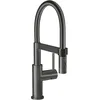 Image de Robinetterie Villeroy & Boch Steel Expert Compact, haute pression, robinet avec fonction de commutation et bec pivotant, robinetterie économique, bec 143 mm, anthracite