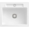 Image de V&B Évier Siluet 60 S avec garniture vidage, robinet rond, blanc satin C-plus
