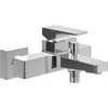 Image de Robinet pour baignoire apparent Villeroy & Boch Architectura, robinet de baignoire avec inverseur et cartouche céramique, mitigeur de baignoire à économie d'eau, rectangulaire, chromé