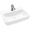Image de V&B O.NOVO Lavabo 60x46 cm, angle, avec trou robinet, sans trop-plein, blanc C-plus