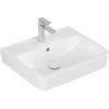 Image de V&B O.NOVO Lavabo 55x46cm, angle, avec trou robinet, avec trop-plein, blanc C-plus
