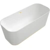 Image de V&B Baignoire îlot rectangulaire FINION 170x70 cm, EM, anneau design, blanc mat, or