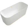 Image de V&B Baignoire îlot rectangulaire FINION 170x70 cm, arrivée, anneau débordement, blanc brillant, or