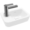 Image de V&B O.NOVO Compact lavabo à main 36x25cm, angulaire, droite, avec trou robinet, sans trop-plein, blanc C+
