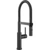 Image de Villeroy & Boch Steel Expert 2.0 robinetterie de cuisine hte pression av. fonction comm. et bec pivot. av. ressort en spirale à 360°, flux laminaire, hteur bec 170 mm, finition brossée, Anthracite