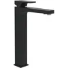 Image de Villeroy & Boch Architectura Square Robinet de lavabo surélevé avec bonde Push Open - Économe en eau - Hauteur du bec : 258 mm - Carré - Noir mat