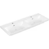 Image de V&B Subway 3.0 Meuble double vasque 130x47 cm, angle, 1 robinet par vasque, blanc