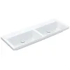 Image de Villeroy & Boch Subway 3.0 cabinet double lavabo, 1300 x 470 mm, sans trou pour robinet, sans trop-plein, non enterré, 4A71D3, Coloris: Céramique blanche plus