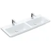 Image de Villeroy & Boch Subway 3.0 cabinet double lavabo, 1300 x 470 mm, 2 trous pour robinet, sans trop-plein, non poli, 4A71D1, Coloris: Céramique blanche plus