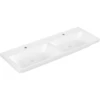 Image de V&B Meuble double vasque Subway 3.0 130x47cm, chêne clair, 1 robinetterie HL/o UL, blanc mat C+