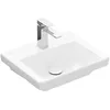 Image de Villeroy & Boch Subway 3.0 lave-mains, 450 x 370 mm, 1 trou pour robinet, sans trop-plein, non enterré, 437046, Coloris: Céramique blanche plus