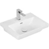 Image de V&B Subway 3.0 Lavabo 55x44 cm, angle, avec 1 trou mitigeur/avec trop-plein, blanc brillant C+
