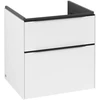 Image de V&B Meuble sous lavabo Subway 3.0 57,2x57,6x47,8cm, blanc mat, porte verre bleu