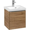 Image de V&B Subway 3.0 Meuble sous lavabo 42,3x42,9x37,8 cm, porte R/Gr AL brillant, Kan Oa