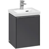 Image de V&B Subway 3.0 Meuble sous lavabo 35,1x42,9x30,9cm, porte L/Gr AL brillant, graphite