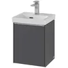 Image de Villeroy & Boch Subway 3.0, Meuble sous-lavabo, 351x429x309 mm, 1 arrêt de Porte (charnière) à Droite, C58402, Coloris: Face/carcasse : Graphite, poignée : Aluminium Brillant