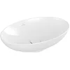 Image de Vasque 56 x 38 ovale à poser VILLEROY ET BOCH Loop & Friends non meulé blanche avec trop plein