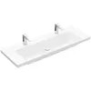 Image de Villeroy & Boch Subway 3.0 Cabinet lavabo, 1300 x 470 mm, 2 Trous pour Robinet, sans trop-Plein, Non enterré, 4A70D1, Coloris: Blanc-Alpin