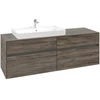 Image de V&B Collaro Meuble sous lavabo 160x54,8x50 cm, vasque à gauche, chêne pierre