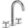 Image de V&B V&B Robinet de lavabo 3 trous Loop& Friends, poignée croix, sans garniture de vidage, chrome