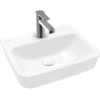 Image de V&B O.NOVO HWB encastré/surélevé 45x37cm, coin, sans robinet, avec trop-plein, blanc A-bac C+