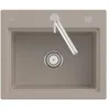 Image de Evier VILLEROY ET BOCH Subway Style 60 S Almond CeramicPlus vidage automatique finition aluminum brossé