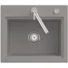 Image de Evier VILLEROY ET BOCH Subway Style 60 S Fossil CeramicPlus vidage automatique finition aluminum brossé