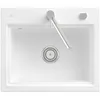 Image de Evier VILLEROY ET BOCH Subway Style 60 S Stone white CeramicPlus finition aluminum brossé