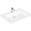 Image de V&B Lavabo Vicare 80x55 cm, avec robinet, sans trop-plein, blanc C-plus