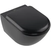 Image de V&B TwistFlush Antao WC suspendu 37,5x56cm, sans rebord, noir pur C-plus