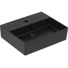 Image de V&B Memento 2.0 Lavabo 50x42 cm, robinet, avec trop-plein, noir pur C-plus